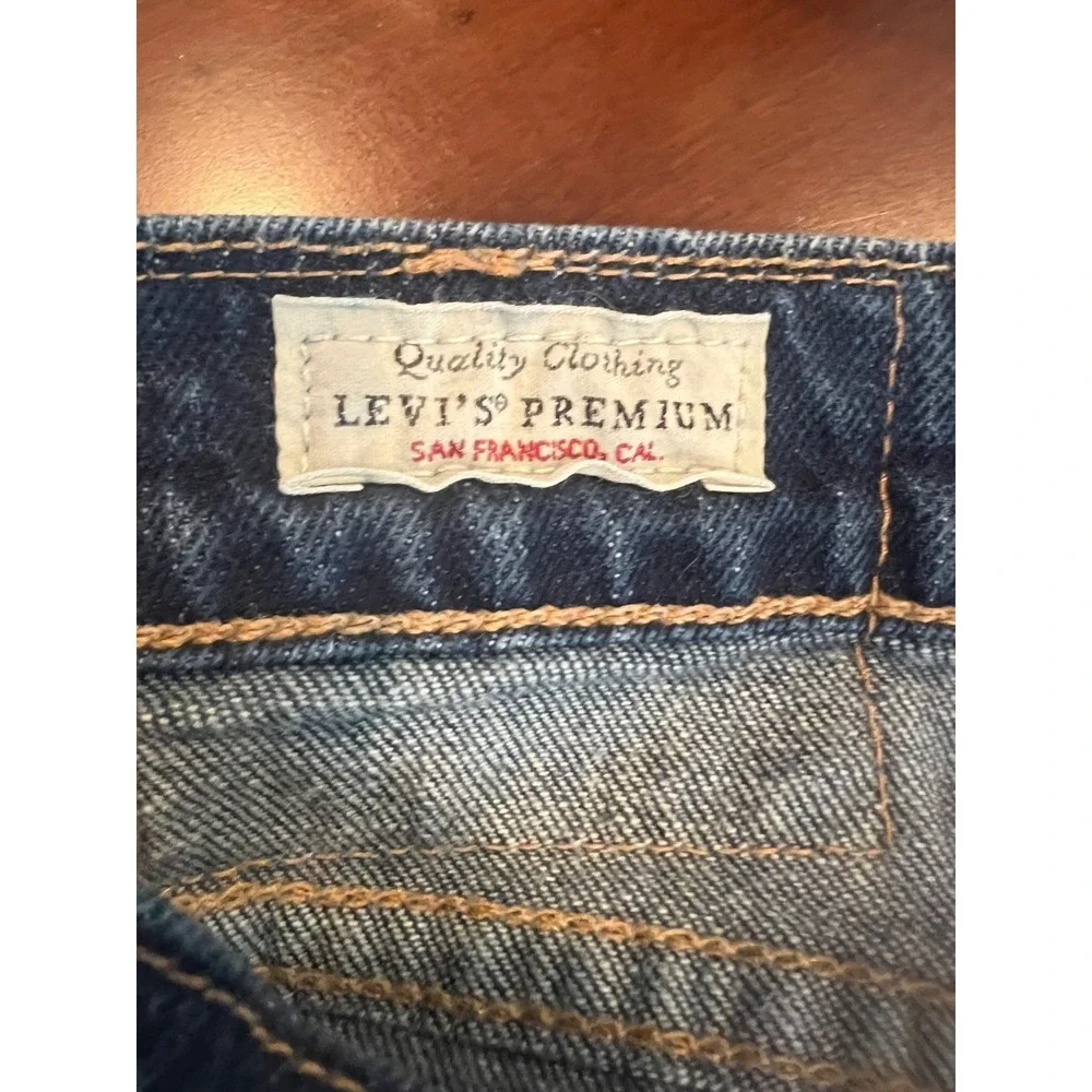 Levi's 512 Premium Lot Jeans Men's 36x32 Dark Wash Straight Taper Denim Red Tab